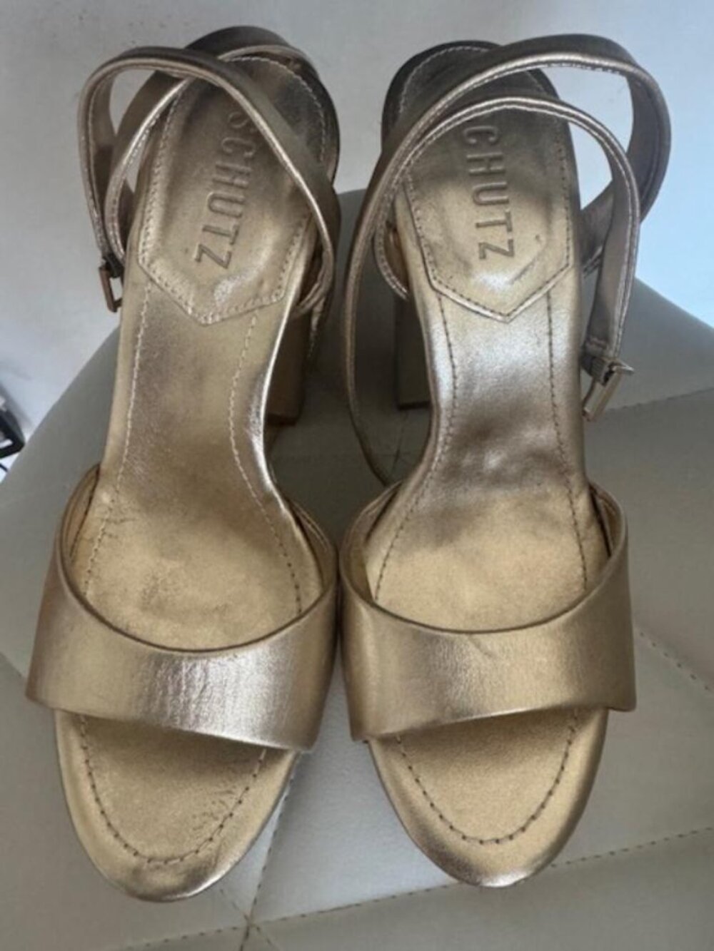 Gold Platform Schutz Heels  NEW